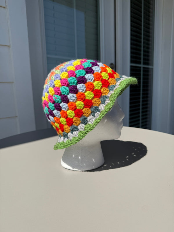 Scrap Yarn Bucket Hat - Stitched By Dragonz